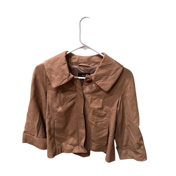 Reiss woman's tan leather jacket - Picture 1 of 13